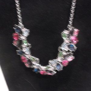 Paparazzi multicolored flower and stone necklace and chandelier earrings